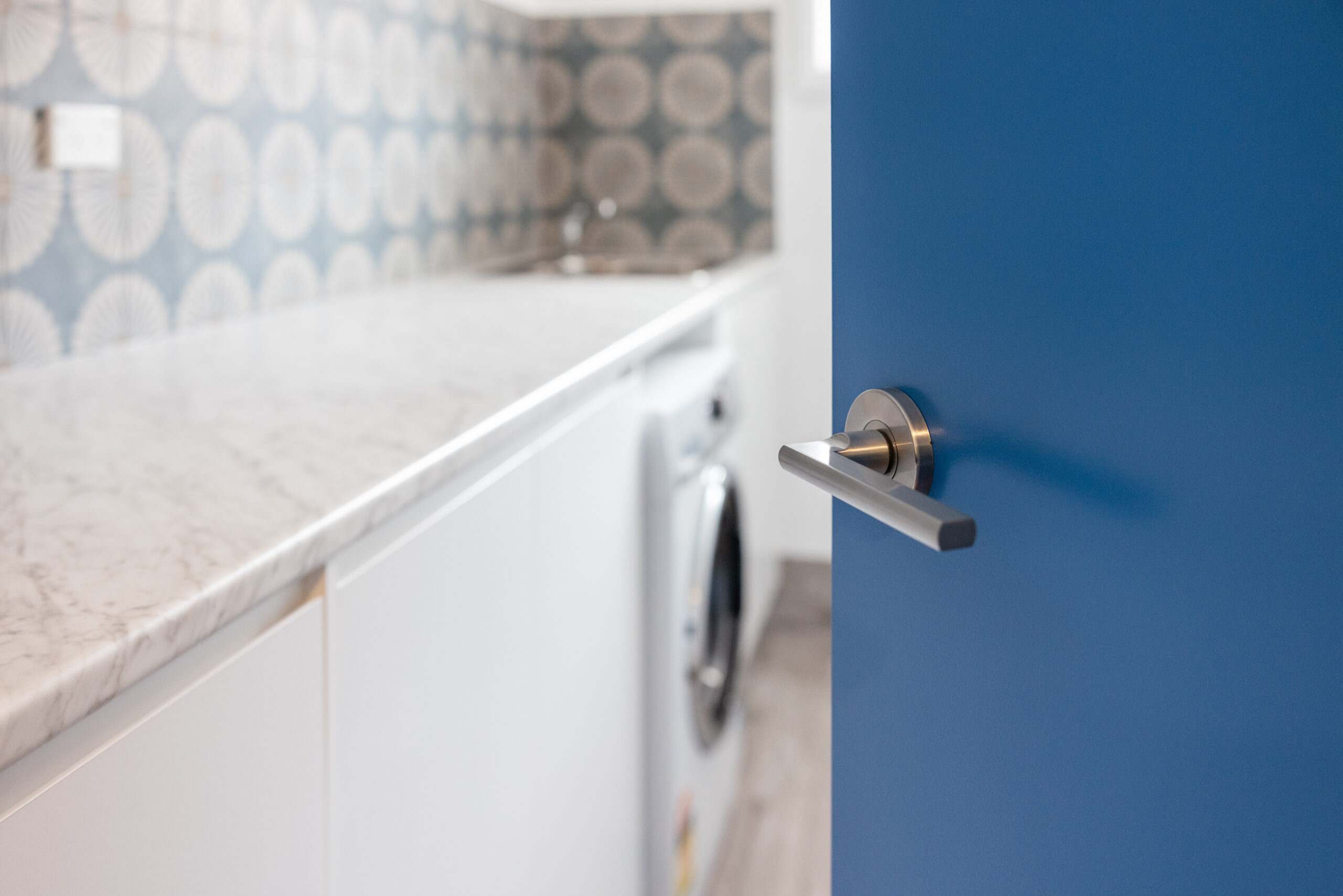 The renovated laundry has extensive bench space